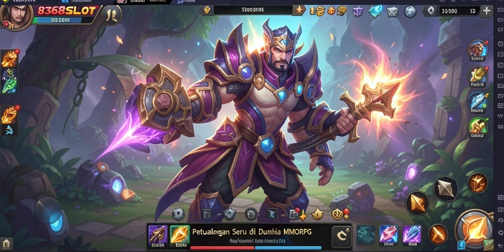 Screenshot utama 8368SLOT menampilkan aksi pertarungan dunia MMORPG.