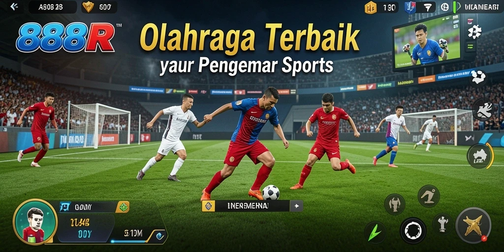 Tampilan menarik dari permainan olahraga dalam 888R.