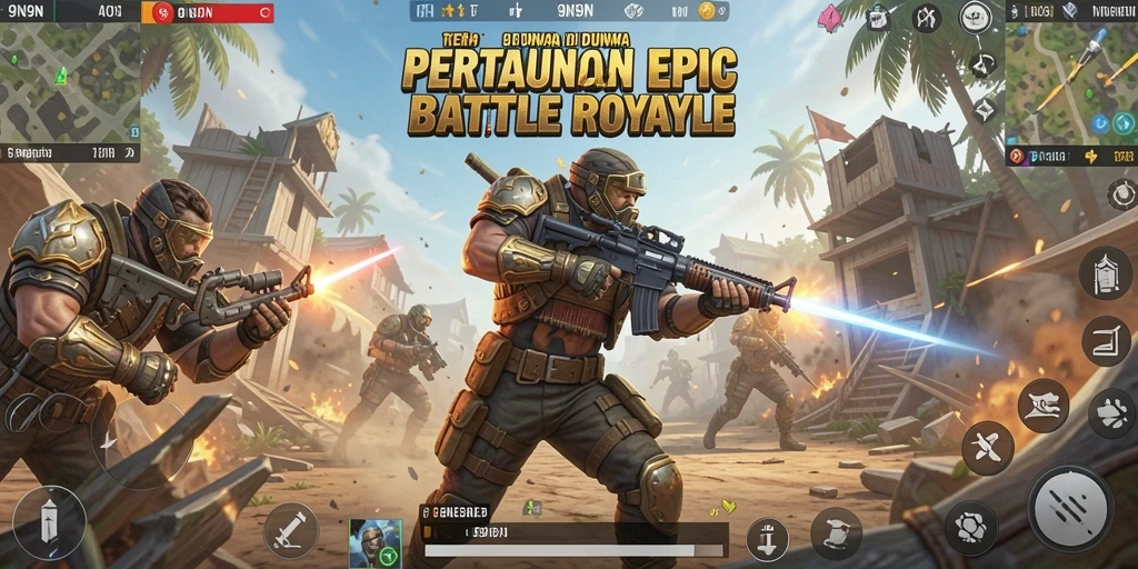 Gameplay seru dan strategi mendebarkan di 9N9N Battle Royale.