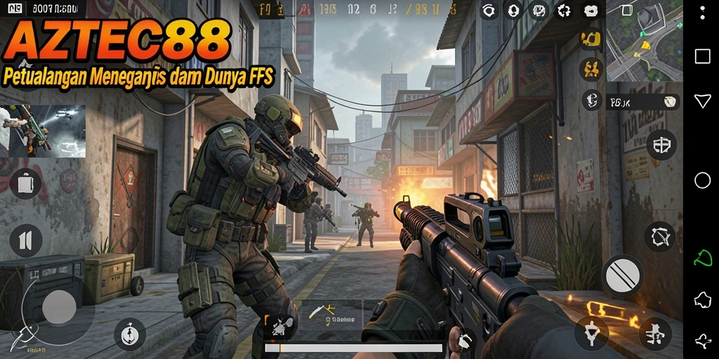 Gameplay intens AZTEC88 dalam pertempuran FPS yang seru.
