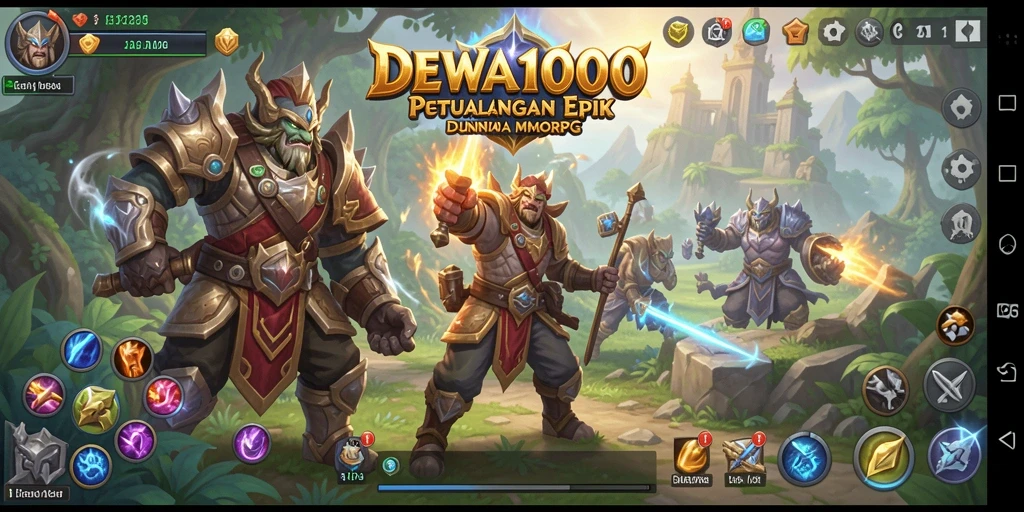 Tampilan gameplay DEWA1000 yang memukau dalam petualangan MMORPG.