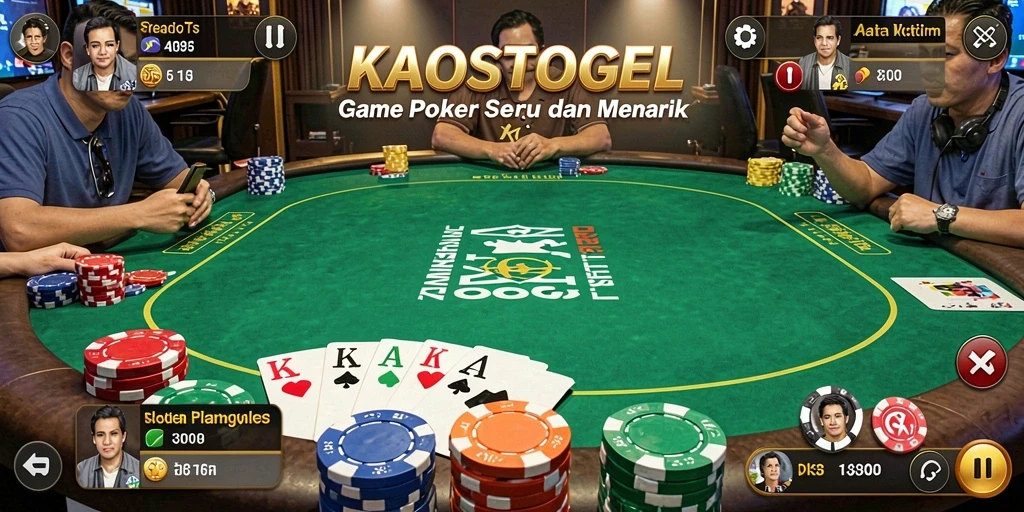 Screenshot gameplay KAOSTOGEL yang menarik dengan aksi Poker seru.