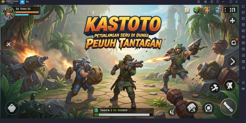 Screeshot utama menampilkan aksi menegangkan dalam permainan KASTOTO.
