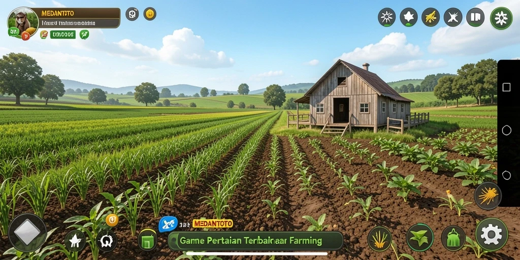 Tangkapan layar gameplay <strong>MEDANTOTO</strong> menampilkan pengalaman bertani yang menarik dan interaktif.