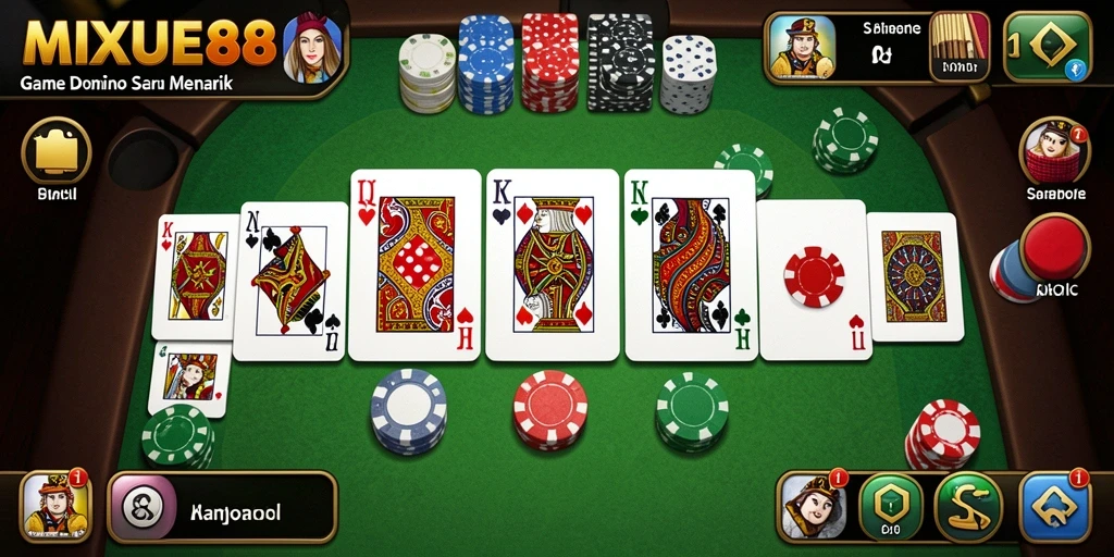 Screenshot MIXUE88 menampilkan gameplay domino yang seru dan dinamis.