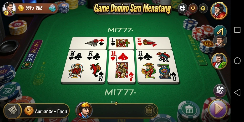 Tampilan menarik dari gameplay Domino di MT777.