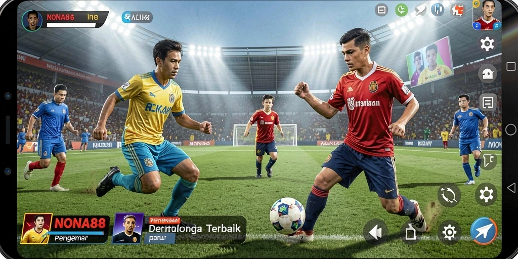 Screenshot gameplay NONA88 menunjukkan aksi olahraga yang seru.