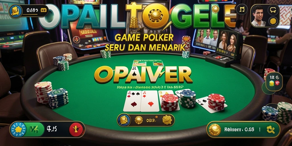 Tampilan gameplay seru di OPALTOGEL dengan pertandingan Poker yang mendebarkan.