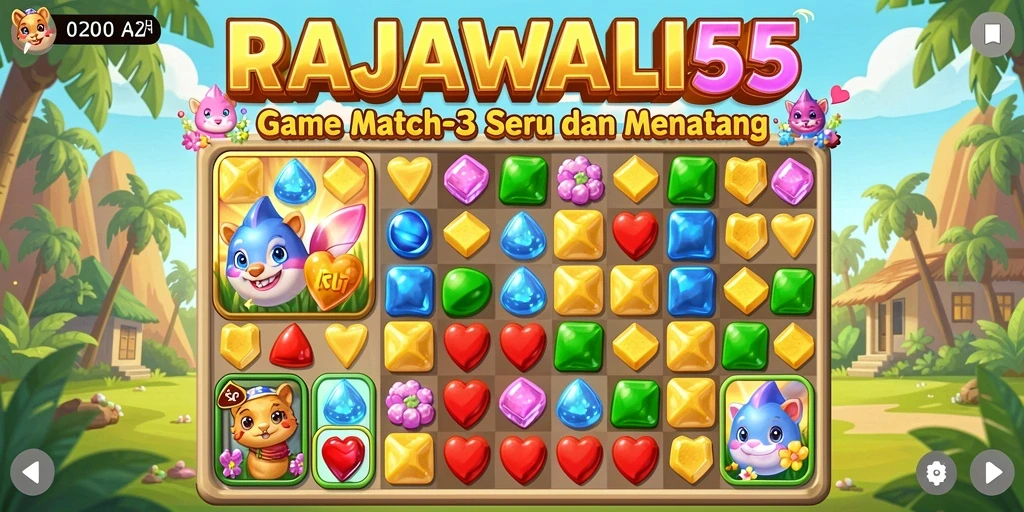 Tampilan gameplay RAJAWALI55 yang penuh warna dan menarik.