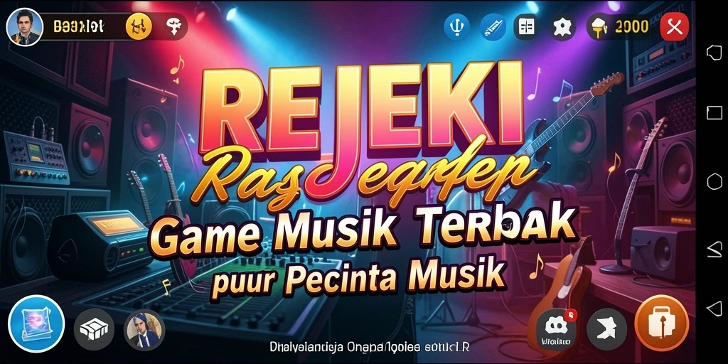 Tampilan interaktif game REJEKI dengan alunan musik yang seru.