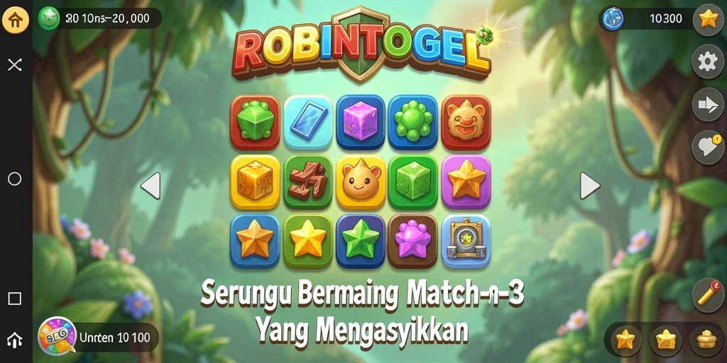 Tampilan gameplay ROBINTOGEL yang penuh warna dan menyenangkan.