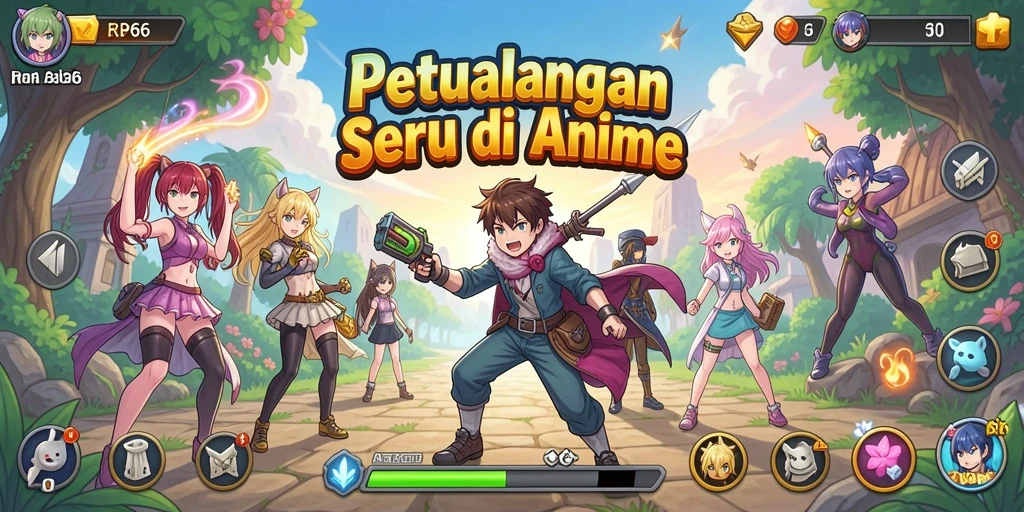Screenshot menunjukkan aksi seru gameplay RP66 di dunia anime.