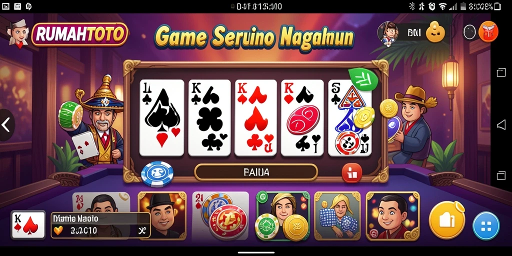 Tampilan gameplay RUMAHTOTO yang menarik dengan elemen Domino.