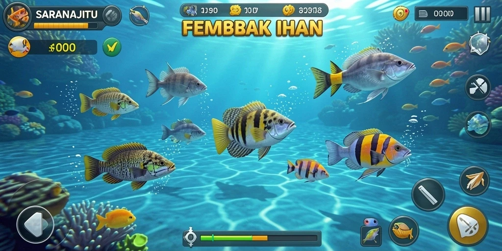 Tangkapan gambar yang menunjukkan serunya gameplay Tembak Ikan.