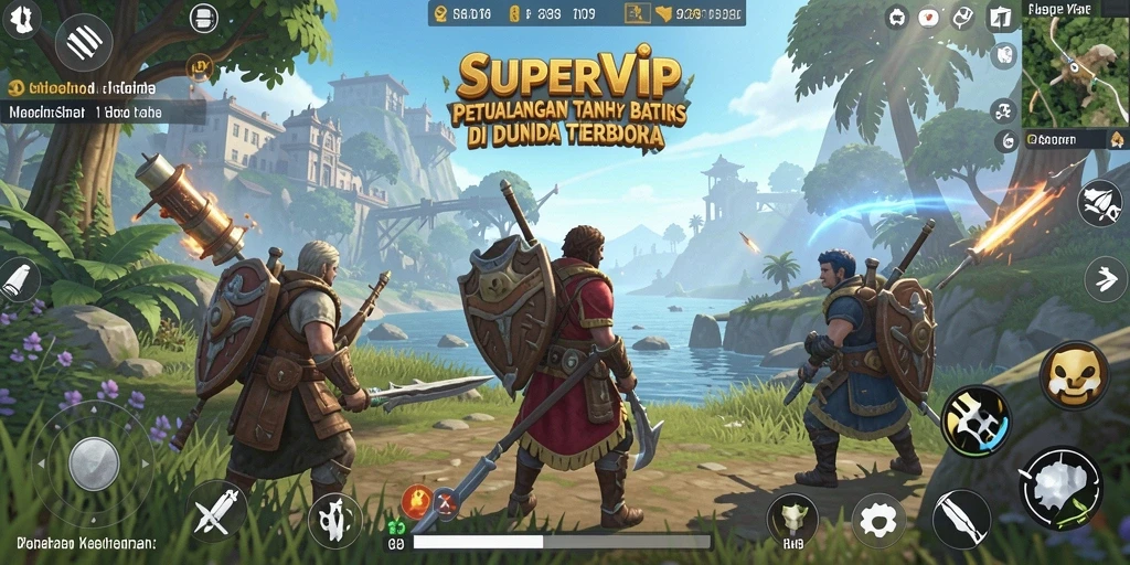 Gameplay seru di SUPERVIP dengan dunia terbuka yang luas.