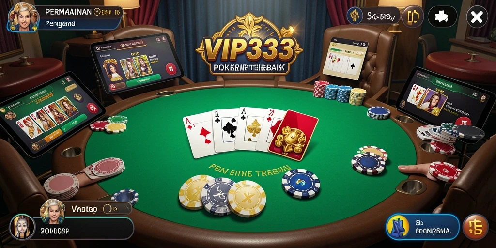 Tampilan screenshot dari gameplay Poker yang seru.