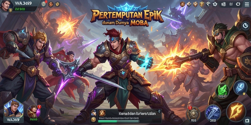 Tangkapan layar gameplay WA369 yang menampilkan pertarungan taktis MOBA.