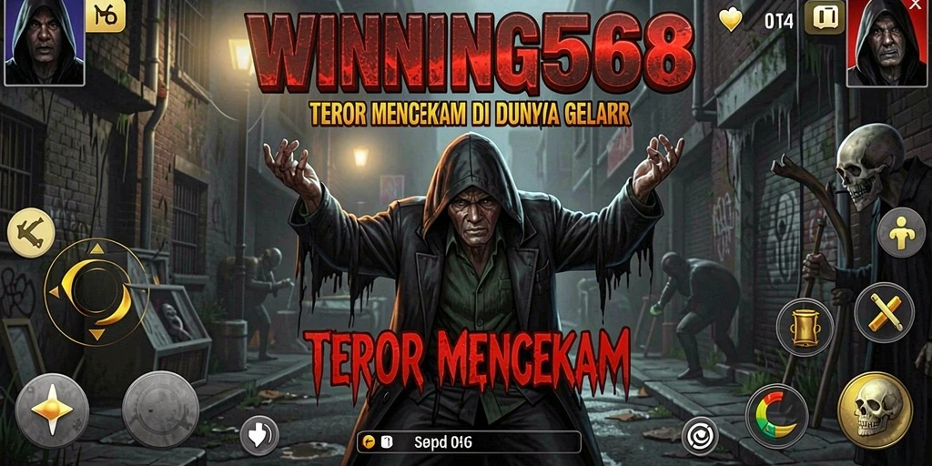 Screenshot gameplay menegangkan dari WINNING568 yang penuh dengan kegelapan.