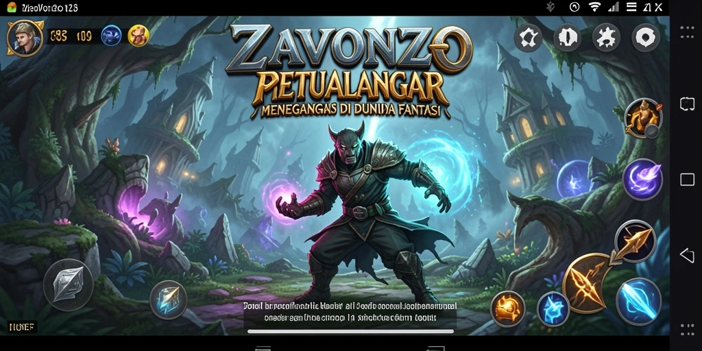 Screenshot utama ZAVONZO menampilkan gameplay seru di dunia petualangan.