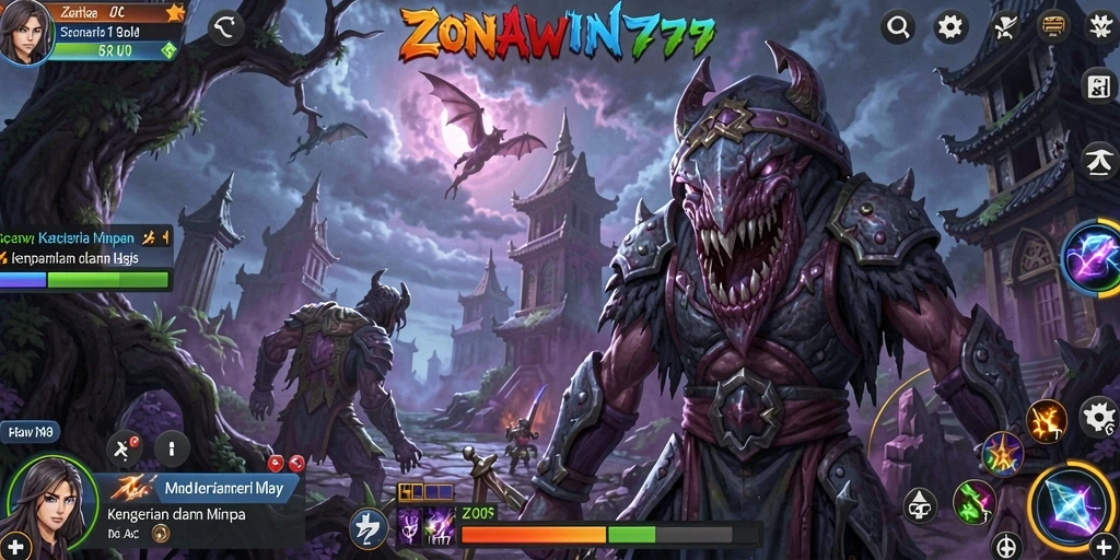 Tampilan gameplay seram ZONAWIN777 yang menegangkan.